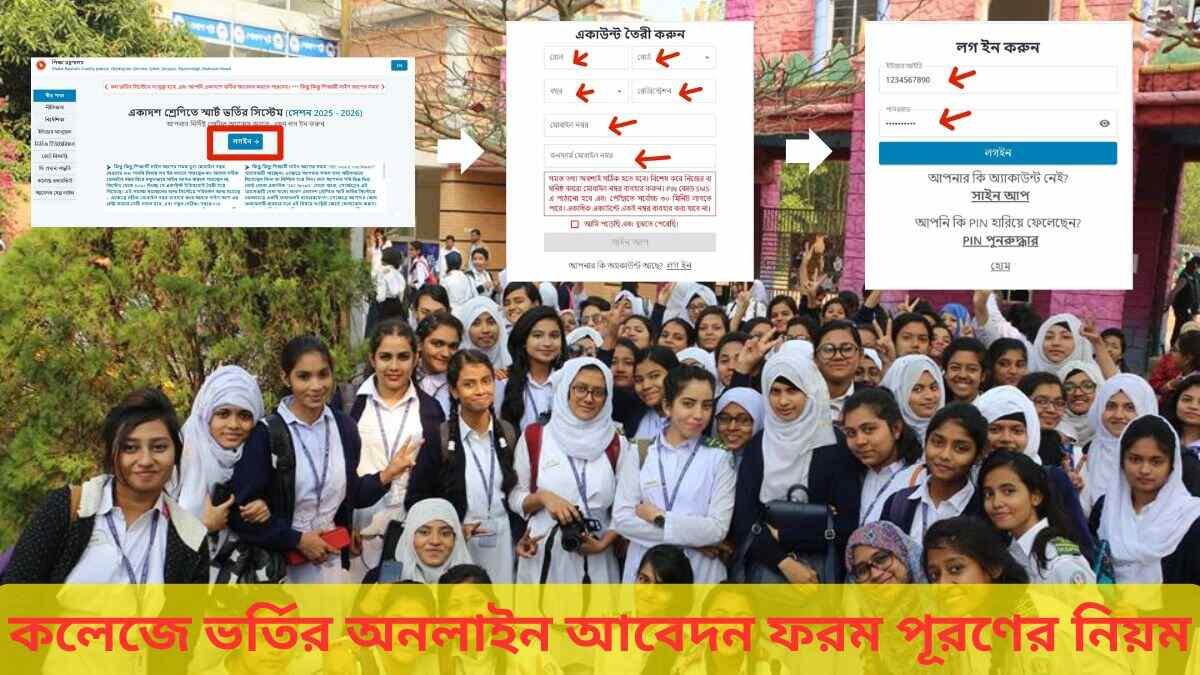 কলেজে ভর্তির অনলাইন আবেদন ফরম পূরণের নিয়ম